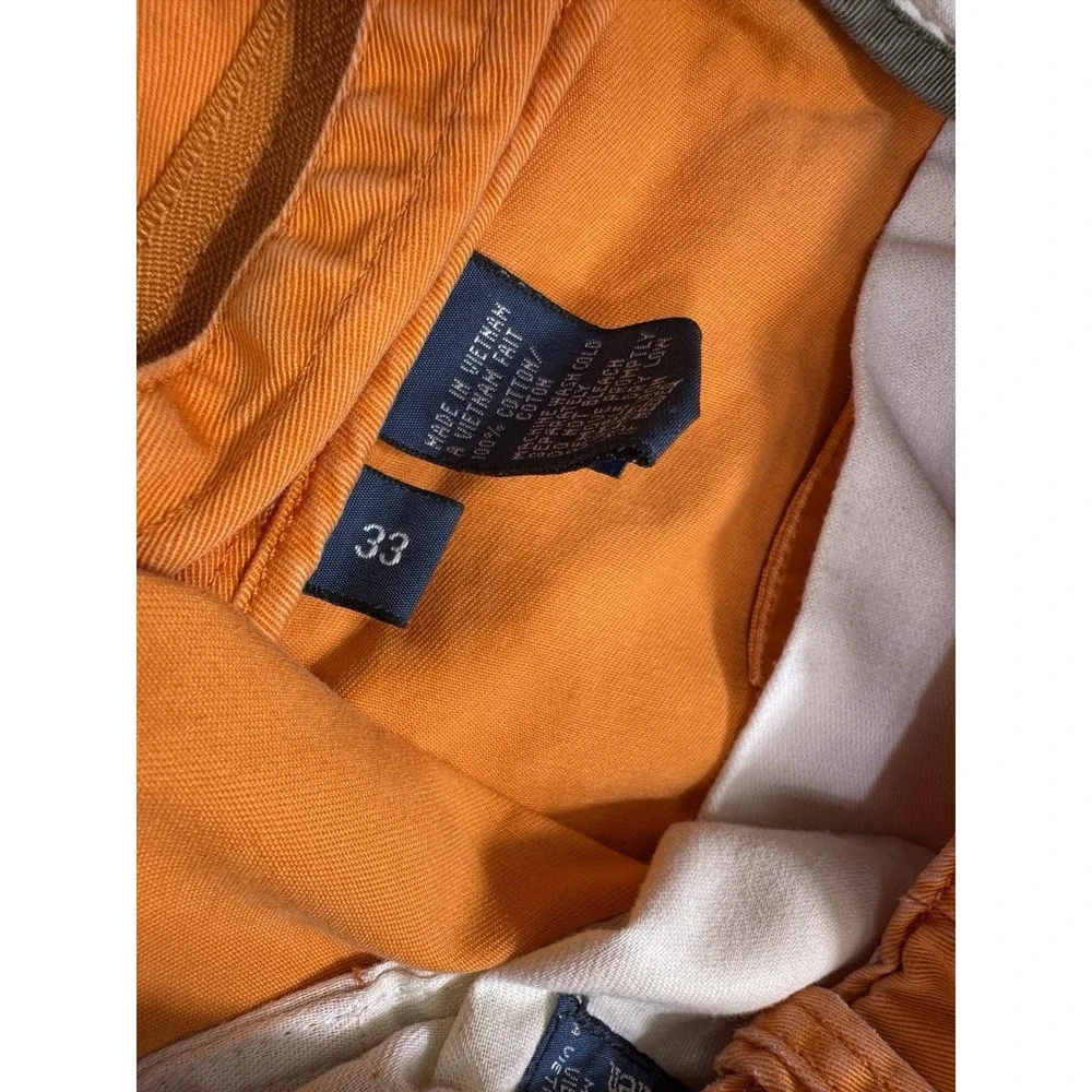 Polo Ralph Lauren Men's 33x10 Orange Relaxed Fit Cotton Chino Shorts Drawstring